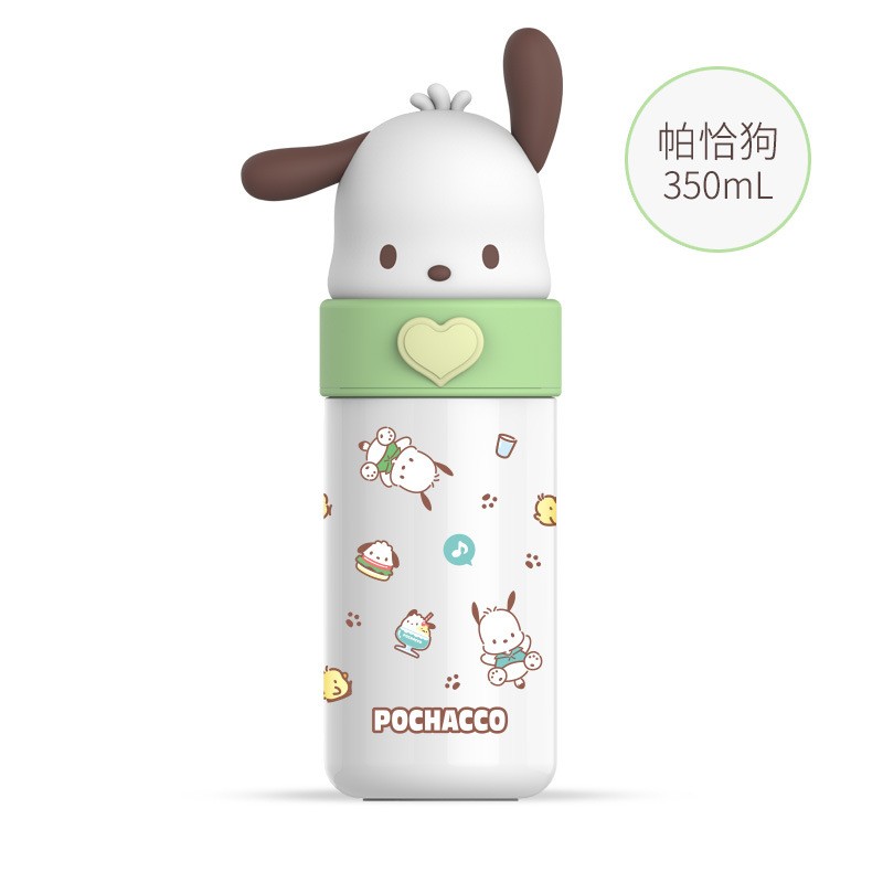Vaso de agua Sanrio Hello Kitty de 350 ml, termo Kawaii My Melody, vaso de jugo Kuromi con dibujos animados de anime, botella de agua térmica para niños.