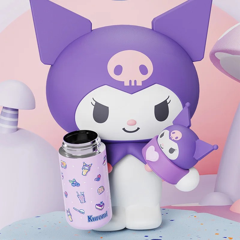 Vaso de agua Sanrio Hello Kitty de 350 ml, termo Kawaii My Melody, vaso de jugo Kuromi con dibujos animados de anime, botella de agua térmica para niños.