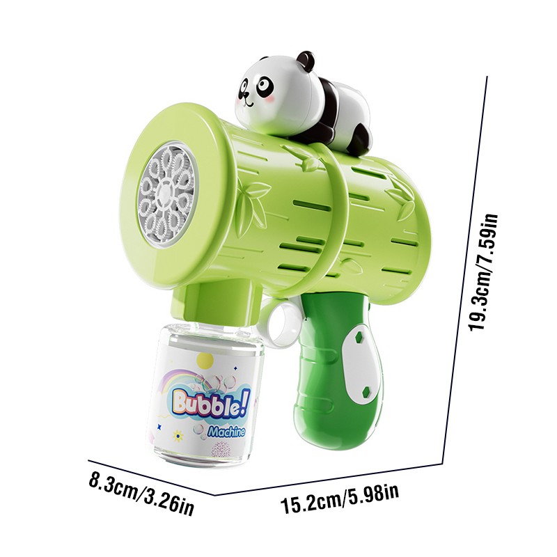 Pistola de burbujas Panda de 10 agujeros: soplador de burbujas automático de mano con luces