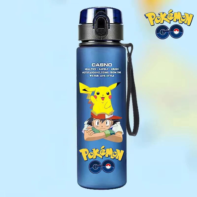 Botella de agua potable MINISO Pikachu de 560 ml, taza de café portátil de gran capacidad, a prueba de fugas, duradera y con dibujos animados.