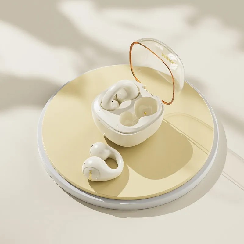 Auriculares inalámbricos MINISO MCT09 originales con Bluetooth V5.3 y control táctil, con clip para la oreja, para música, deportivos y para correr con micrófono.