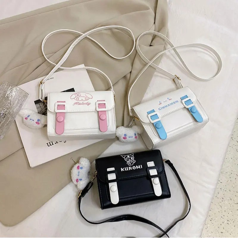 MINISO Disney Sanrio Hello Kitty Cinnamoroll Anime Bolso de hombro Kawaii Linda mochila de dibujos animados para niñas, regalo ideal