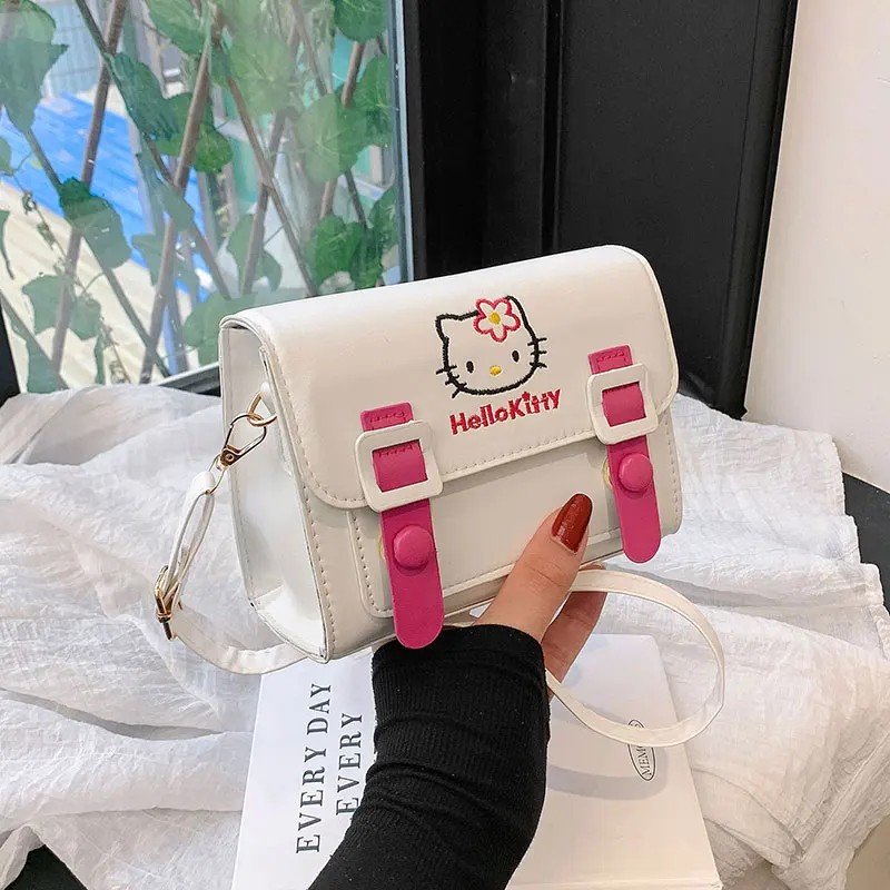 MINISO Disney Sanrio Hello Kitty Cinnamoroll Anime Bolso de hombro Kawaii Linda mochila de dibujos animados para niñas, regalo ideal