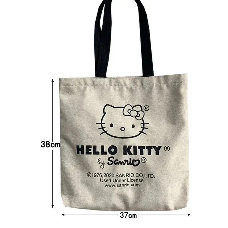 MINISO Disney - Bolso de lona para mujer, diseño de Hello Kitty, ideal para ir de compras, de viaje y de diseño de lujo