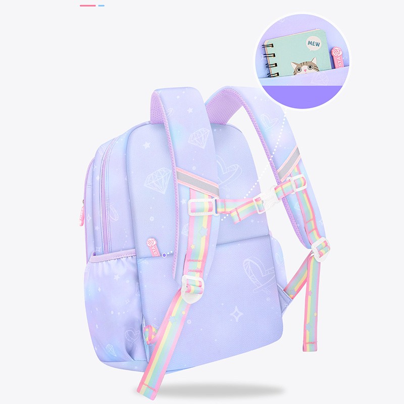 Mochila escolar MINISO Sanrio Kuromi Kawaii para niños, ligera y con dibujos animados, ideal como regalo para niñas.