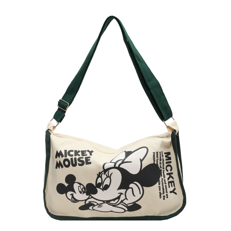 Bolso de lona MINISO con estampado de Snoopy, de gran capacidad, con un solo hombro, tipo bola de masa, bandolera para mujer