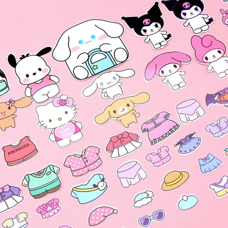 MINISO Sanrio Girl Quiet Book Kuromi, Cinnamoroll, My Melody y Pochacco Material de bricolaje Juguetes infantiles para el desarrollo y la capacidad práctica