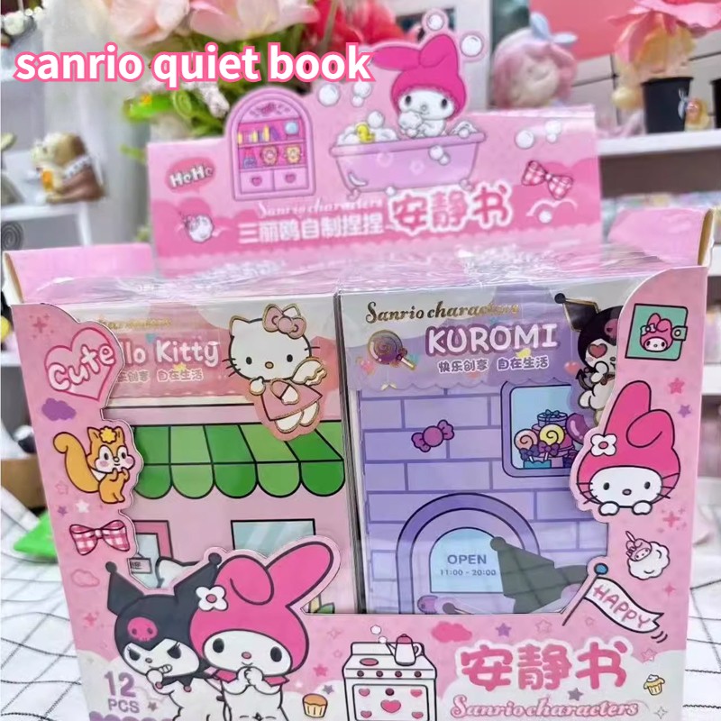 MINISO Sanrio Girl Quiet Book Kuromi, Cinnamoroll, My Melody y Pochacco Material de bricolaje Juguetes infantiles para el desarrollo y la capacidad práctica