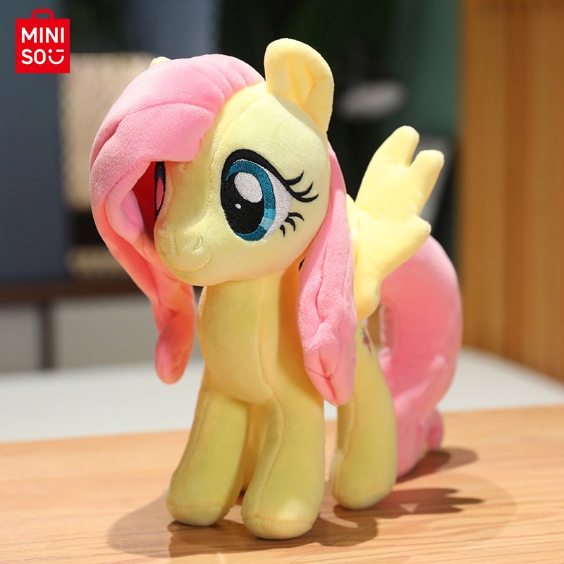 MINISO My Little Pony Anime Peluche Muñeca Juguetes Prototipo Dibujos Animados Pinkie Pie y Fluttershy Muñeca Suave Almohada, Regalo Perfecto para Niños