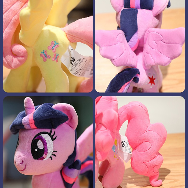 MINISO My Little Pony Anime Peluche Muñeca Juguetes Prototipo Dibujos Animados Pinkie Pie y Fluttershy Muñeca Suave Almohada, Regalo Perfecto para Niños