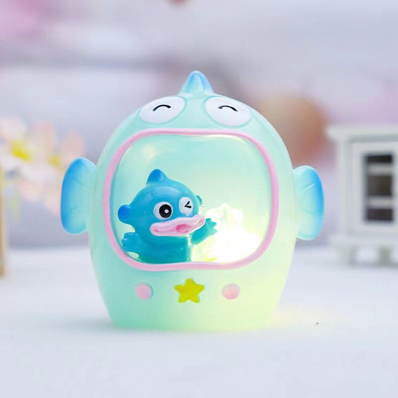 Caja ciega original MINISO Kuromi Melody de dibujos animados, luz nocturna de luna, decoración, adornos, juguetes, regalo para niñas, regalos de cumpleaños para niños.