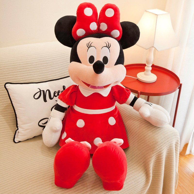 Peluche de Mickey Mouse de Disney de 35 cm, diseño kawaii de Mickey y Minnie, ideal como regalo de cumpleaños o como decoración para niños.