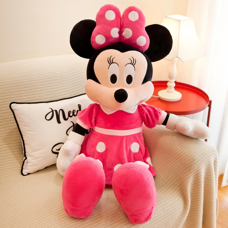 Peluche de Mickey Mouse de Disney de 35 cm, diseño kawaii de Mickey y Minnie, ideal como regalo de cumpleaños o como decoración para niños.