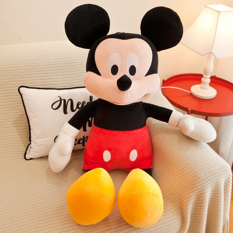 Peluche de Mickey Mouse de Disney de 35 cm, diseño kawaii de Mickey y Minnie, ideal como regalo de cumpleaños o como decoración para niños.