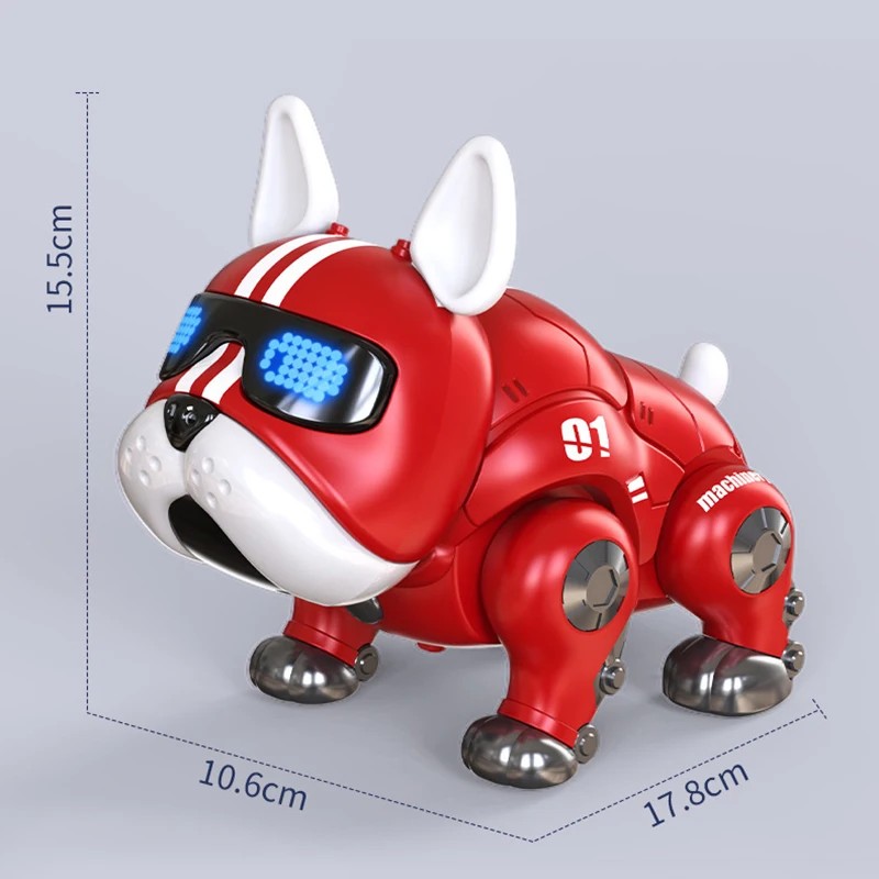 Perro robot inteligente muy popular: linda mascota musical con detección táctil para niños.