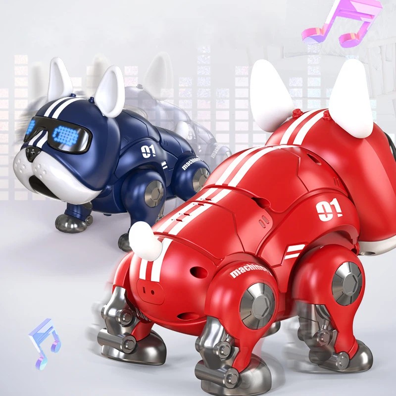 Perro robot inteligente muy popular: linda mascota musical con detección táctil para niños.