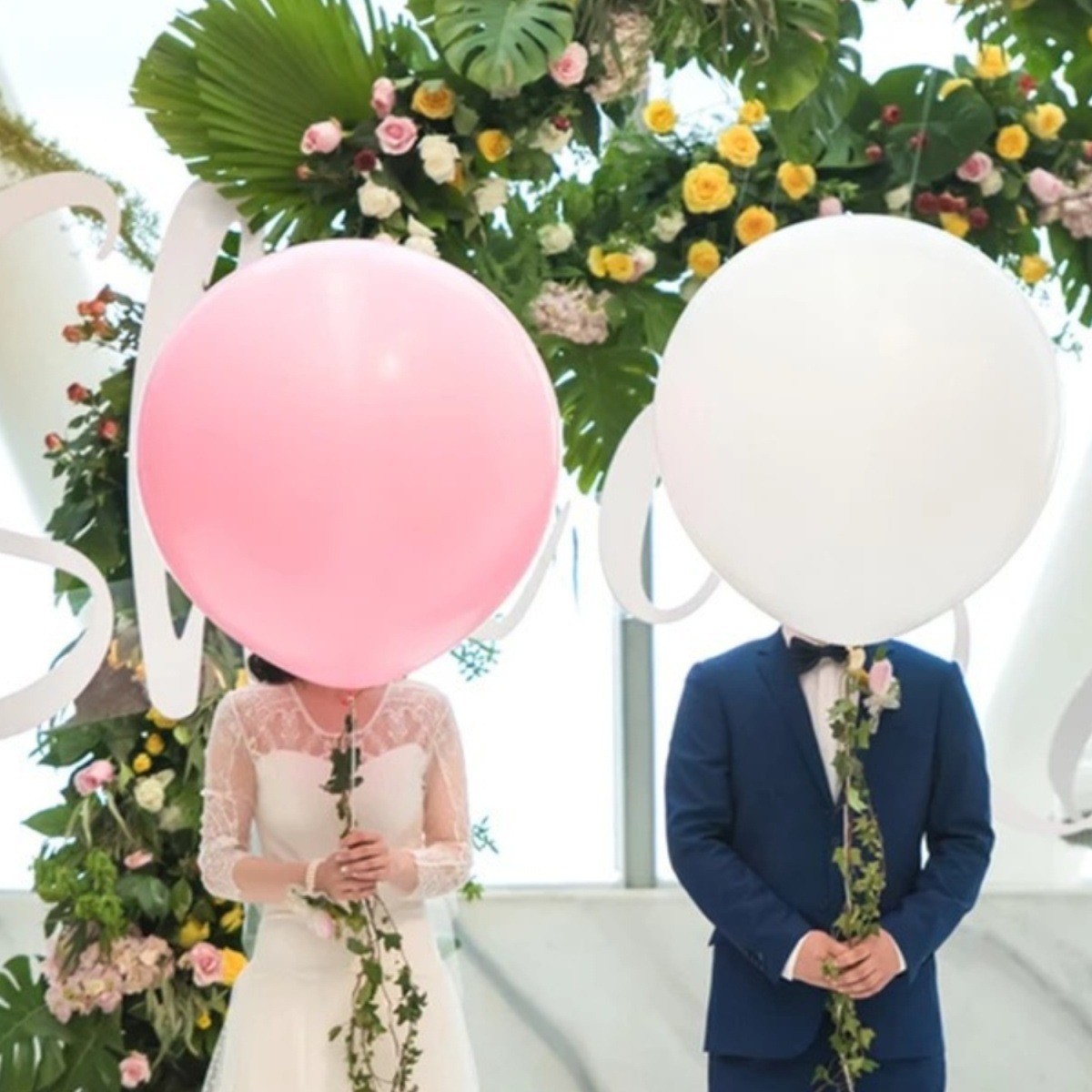 10 globos gigantes rosas de 91 cm - Globos inflables redondos de látex para decoración de habitaciones, fiestas de cumpleaños y bodas