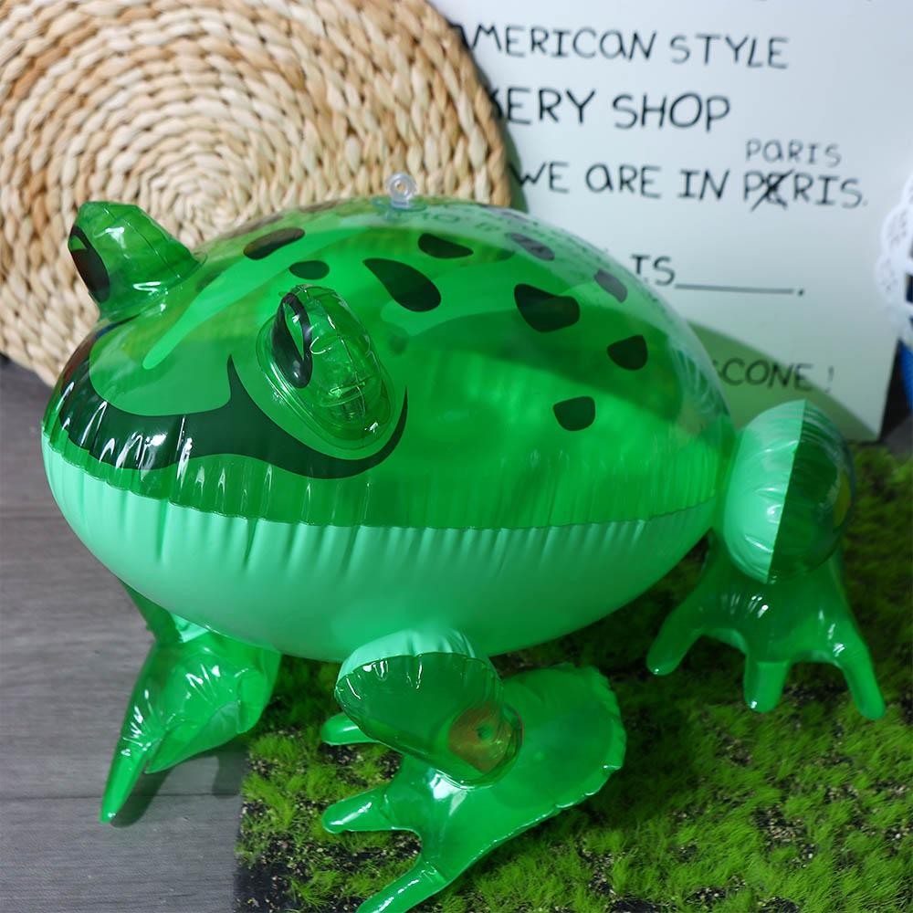 Rana inflable verde brillante: decoración iluminada para festivales y fiestas de cumpleaños