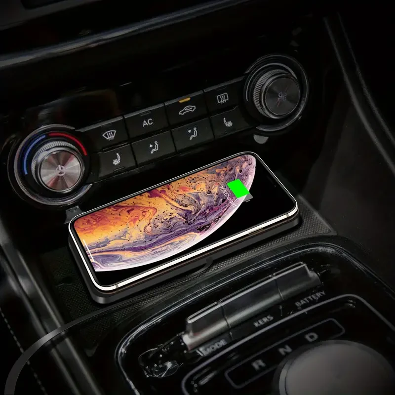 Cargador inalámbrico para coche con almohadilla antideslizante de silicona para iPhone 14, 13, 12 y 11, Samsung, 15 W, estación de carga rápida, cargador inalámbrico para coche.