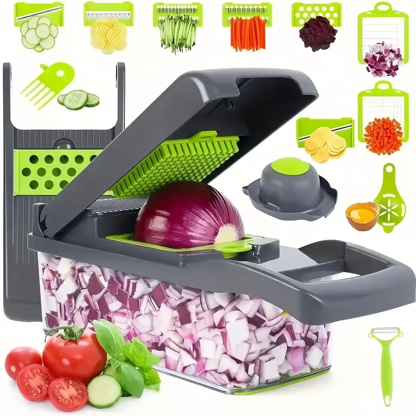 Picadora y rebanadora de verduras multifuncional 14/16 en 1