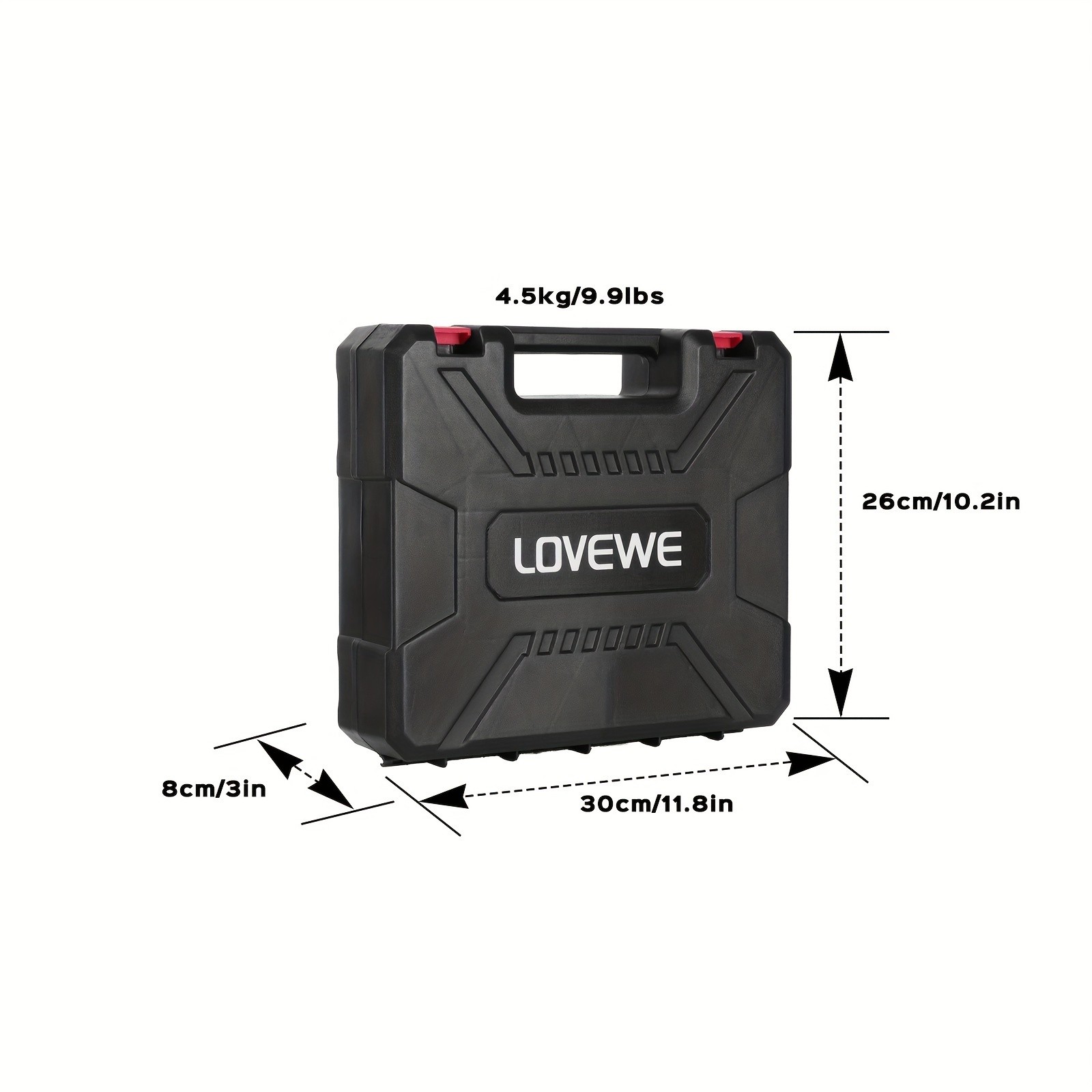 Taladro inalámbrico de 21 V y 1850 RPM con 2 baterías de 3000 mAh y cargador, ajuste de par de 25+1, portabrocas sin llave de 1/2", 2 velocidades variables y luz LED integrada.