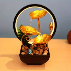 Fuente de agua con anillo de luz LED