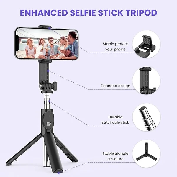 Palo selfie inalámbrico Bluetooth 6 en 1