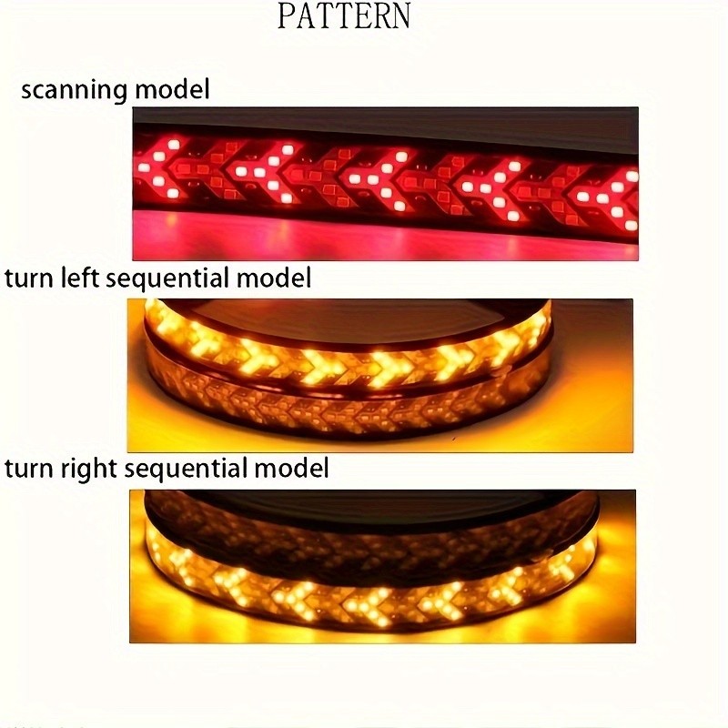 Barra de luces LED para coche Arrow de 60 pulgadas, 12 V, secuencial, ámbar, flexible, resistente al agua