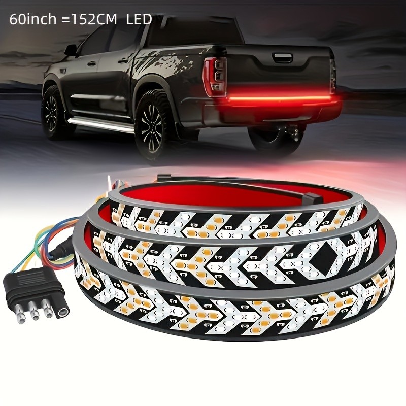 Barra de luces LED para coche Arrow de 60 pulgadas, 12 V, secuencial, ámbar, flexible, resistente al agua