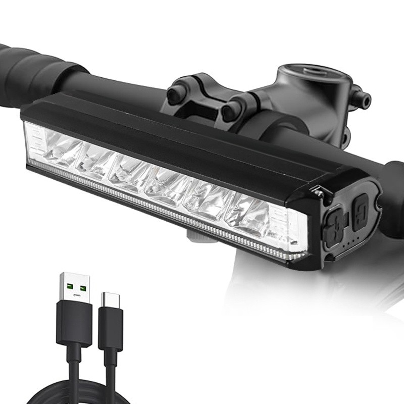 Luz LED para bicicleta superbrillante, 4 modos de iluminación, recargable por USB, resistente al agua, luz de circulación diurna, ideal para ciclismo todoterreno.
