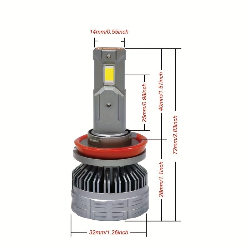 Bombilla LED para faros delanteros LITAMPO H4 H7 H11 9005 9006, 120 W, 50 000 LM, 6500 K, repuesto para coche, bombilla mejorada, sin errores CAN-Bus, luz alta y baja, 800 % más brillante.