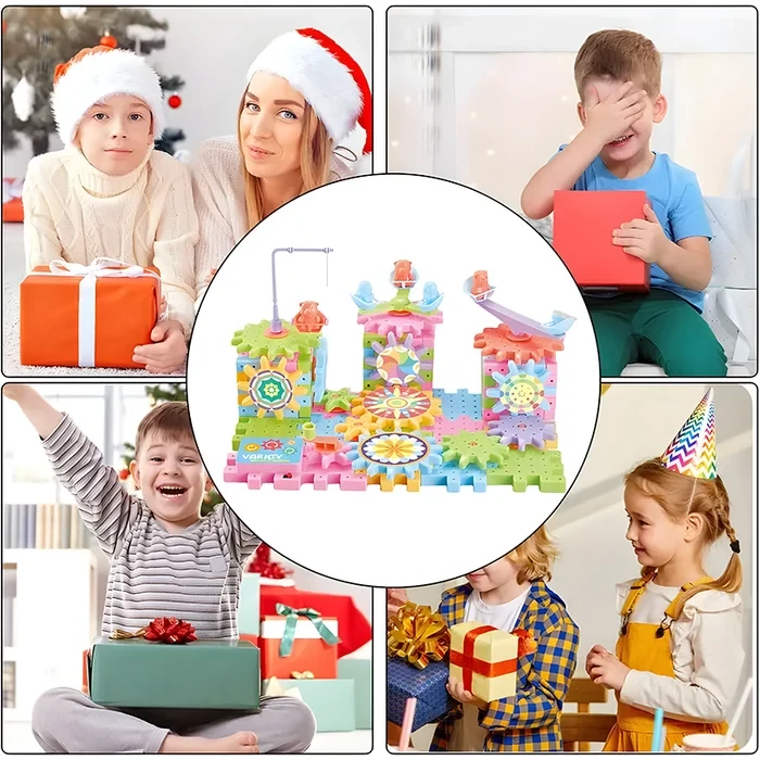 Juguete educativo de bloques de engranajes eléctricos STEM