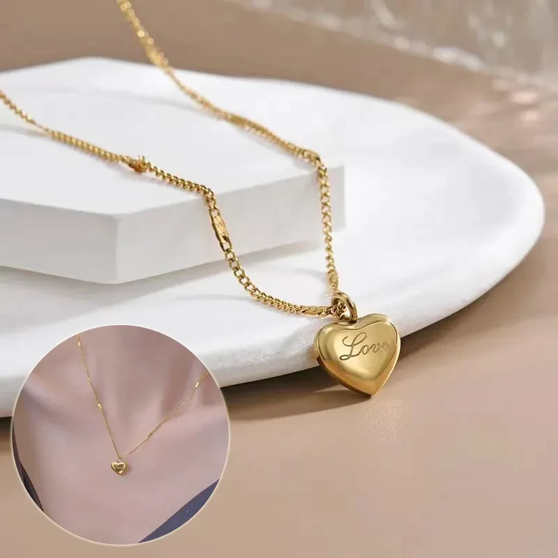 Colgante de corazón de amor sencillo de joyería de moda para mujer