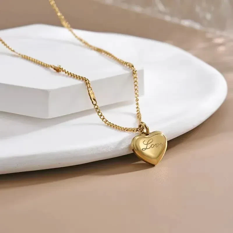 Colgante de corazón de amor sencillo de joyería de moda para mujer