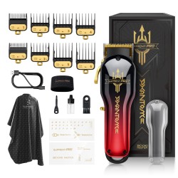 Cortapelos profesional para hombre - Cortapelos premium de barbero con cuchilla recubierta de DLC y motor sin escobillas - Kit de corte recargable con estuche personalizable