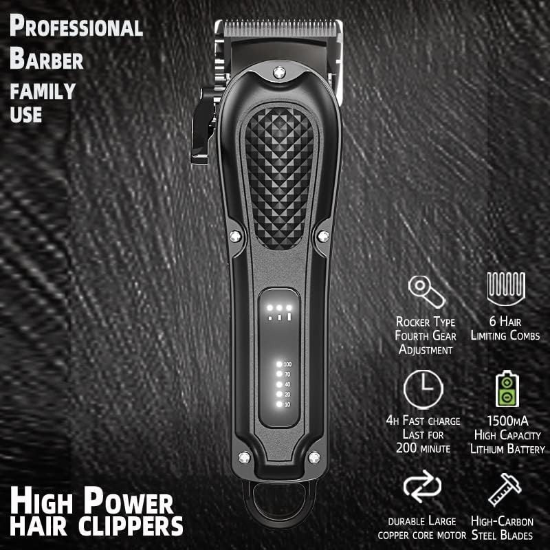 Cortapelos eléctricos, cortapelos para hombres, kits de corte de pelo para el hogar, cortapelos ajustables, cortapelos inalámbricos y con cable, recortador de barba recargable para el cabello y la barba.
