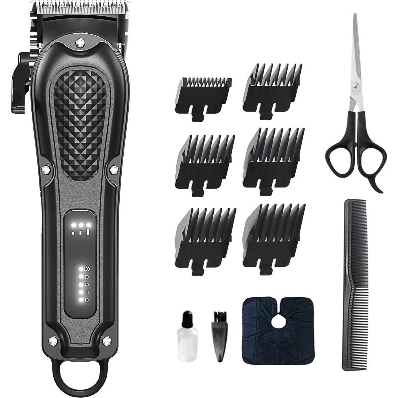 Cortapelos eléctricos, cortapelos para hombres, kits de corte de pelo para el hogar, cortapelos ajustables, cortapelos inalámbricos y con cable, recortador de barba recargable para el cabello y la barba.