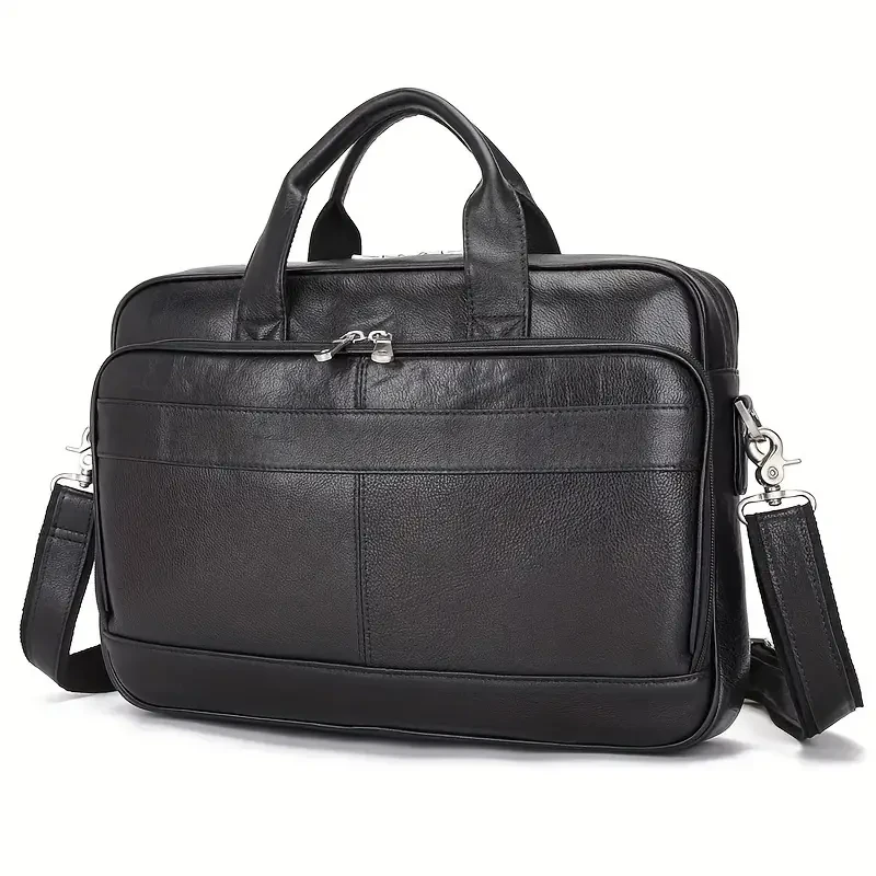 Bolso retro de piel de vacuno de gran capacidad para hombre, maletín de viaje para portátil de piel de Caballo Loco, bolso de mano para hombre