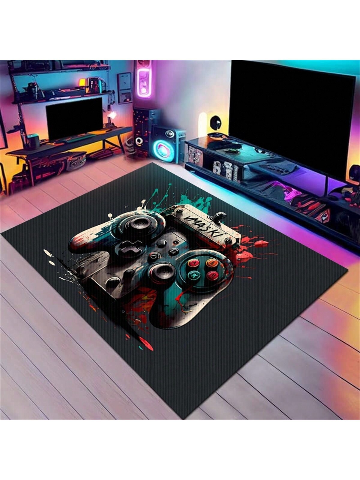 Manta cubierta con tapetes decorativos