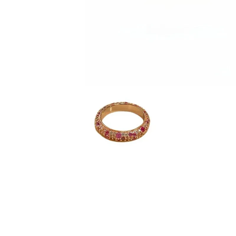 Anillo de eternidad con circonitas bañado en oro rosa