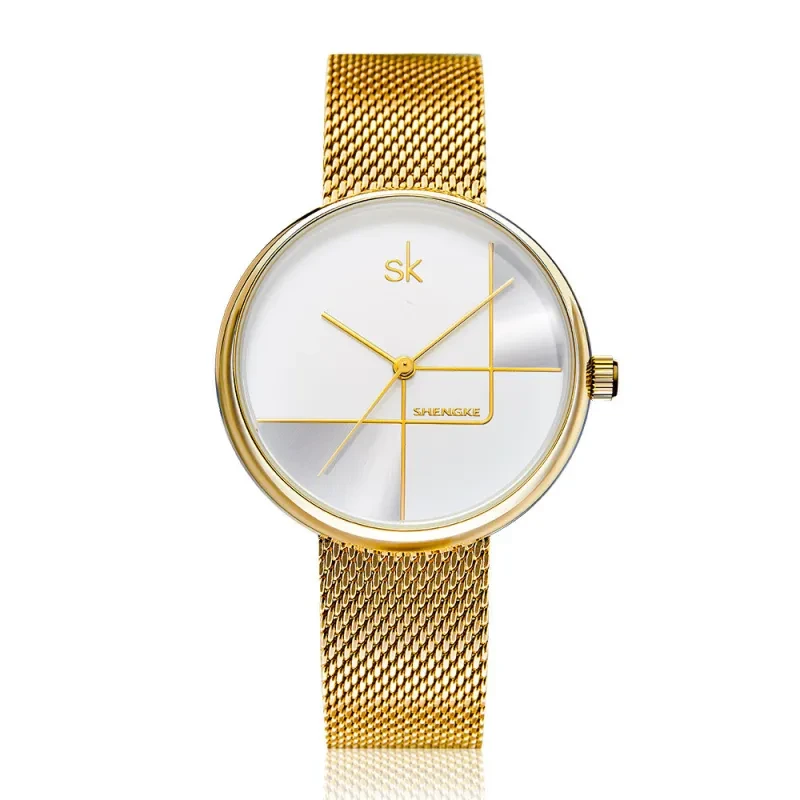 Reloj de cuarzo geométrico simple de moda para mujer
