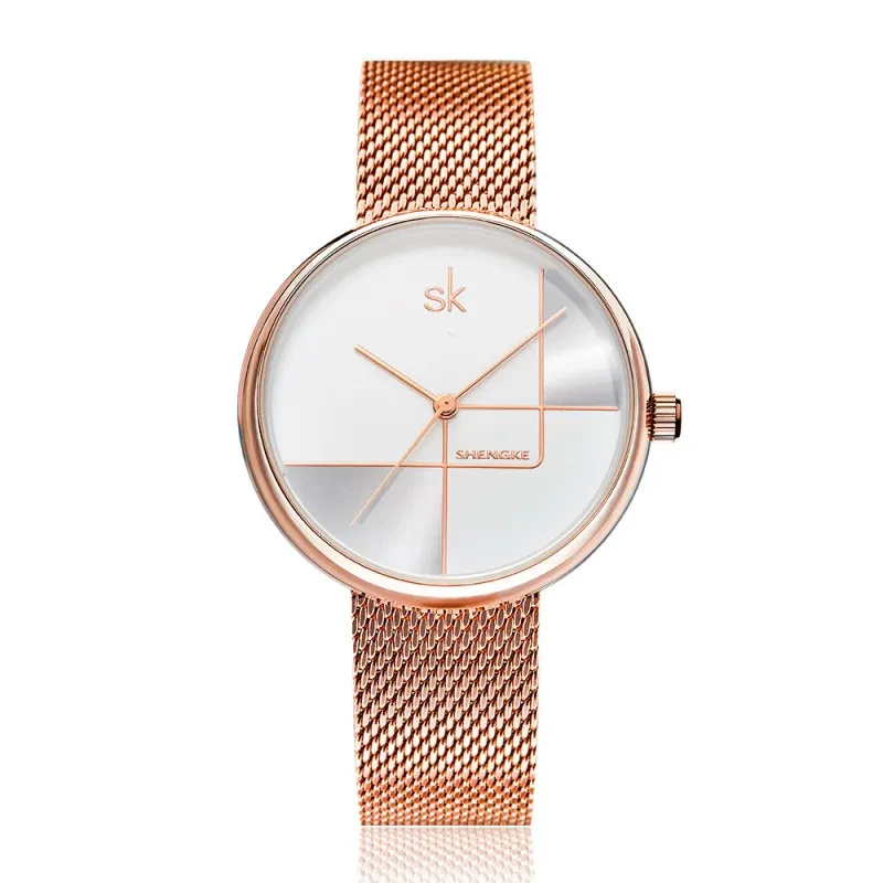 Reloj de cuarzo geométrico simple de moda para mujer