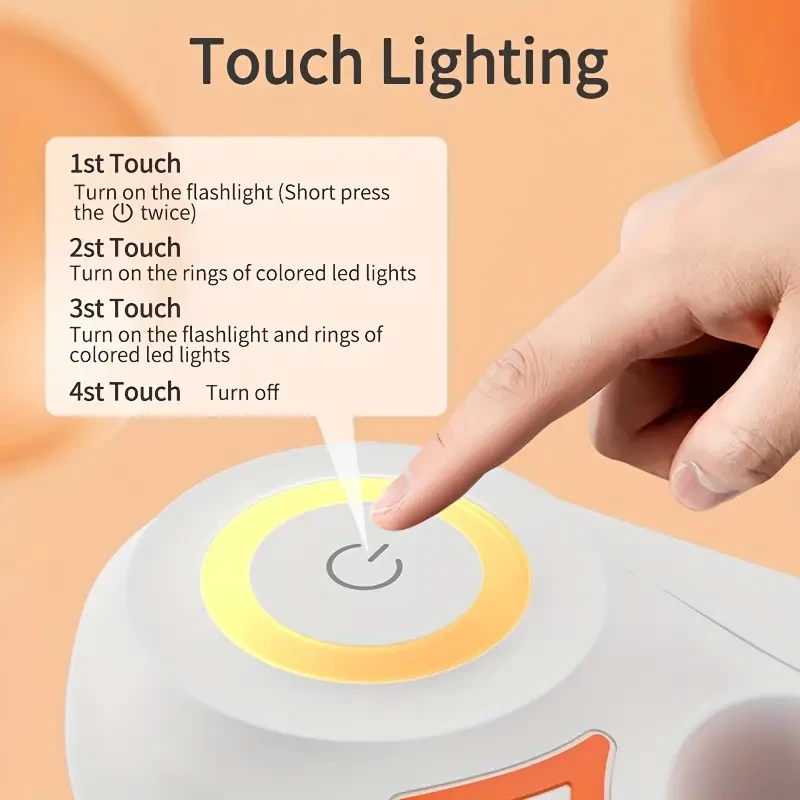 Correa retráctil automática para perros ROJECO de 5 m/16 pies con luz LED