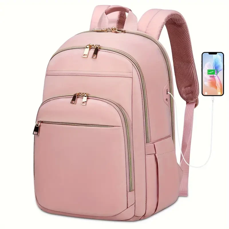 Mochila para portátil NUBILY para mujer: mochila de viaje de 39,62 cm, mochila escolar ligera