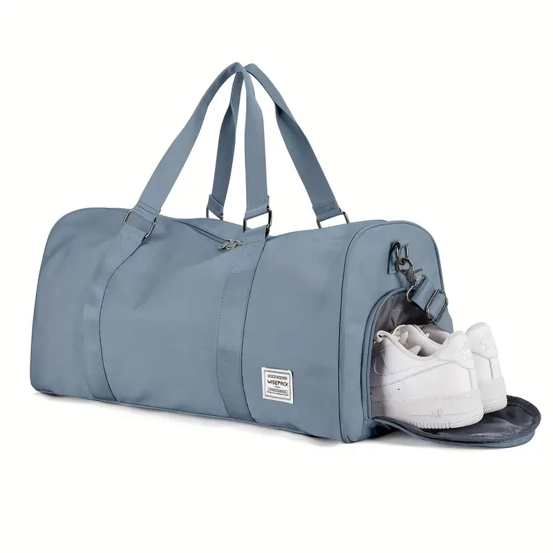 Bolsa de deporte para gimnasio con compartimento independiente para zapatos, bolso de hombro de viaje de gran capacidad, bolso resistente para viajes cortos, entrenamiento físico, uso militar.