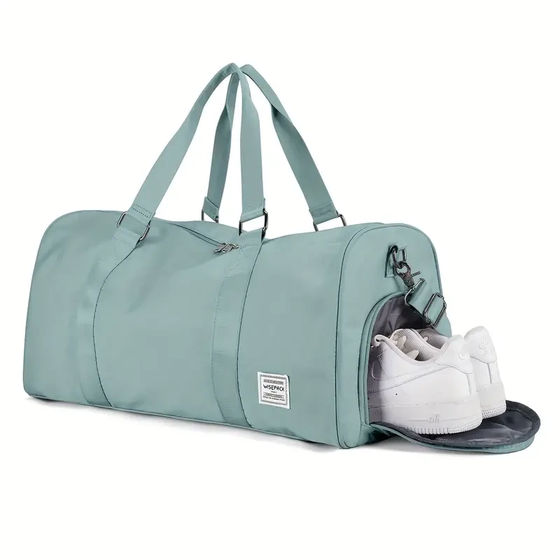 Bolsa de deporte para gimnasio con compartimento independiente para zapatos, bolso de hombro de viaje de gran capacidad, bolso resistente para viajes cortos, entrenamiento físico, uso militar.