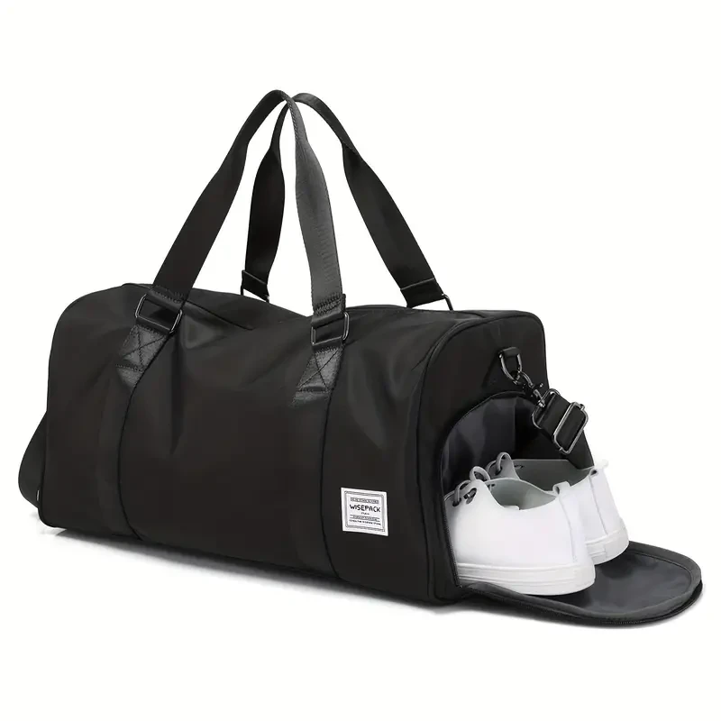 Bolsa de deporte para gimnasio con compartimento independiente para zapatos, bolso de hombro de viaje de gran capacidad, bolso resistente para viajes cortos, entrenamiento físico, uso militar.