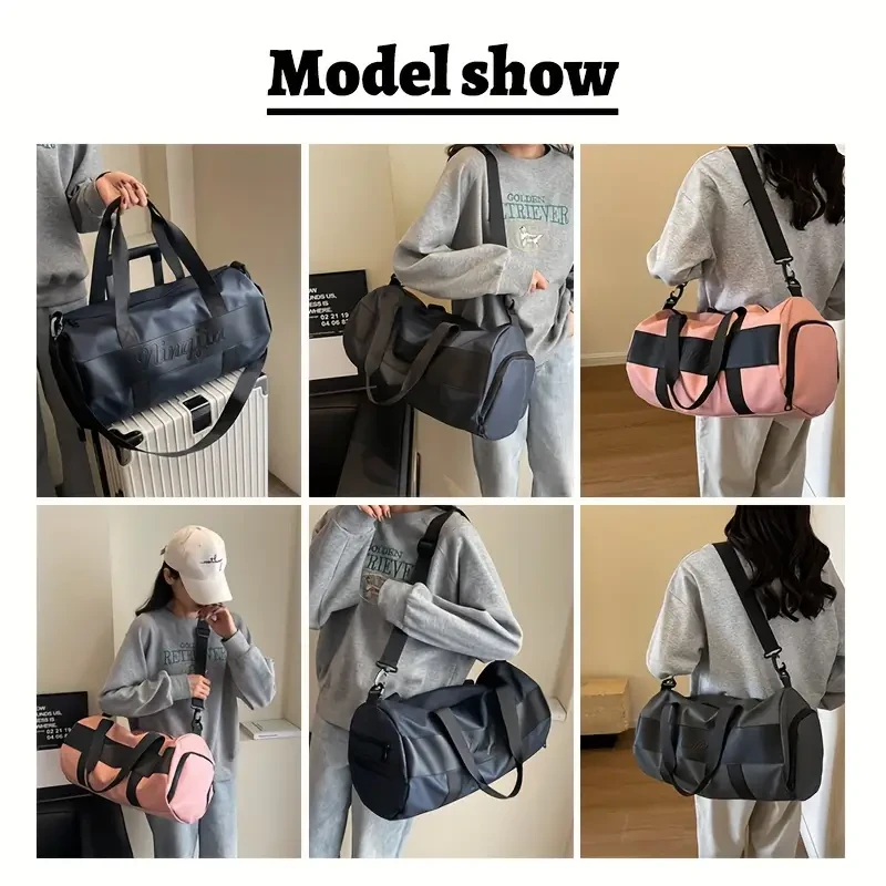 Bolsa de deporte para gimnasio, equipaje de viaje de gran capacidad con compartimento para zapatos, bolsa de viaje duradera, bolsa de yoga para fitness.
