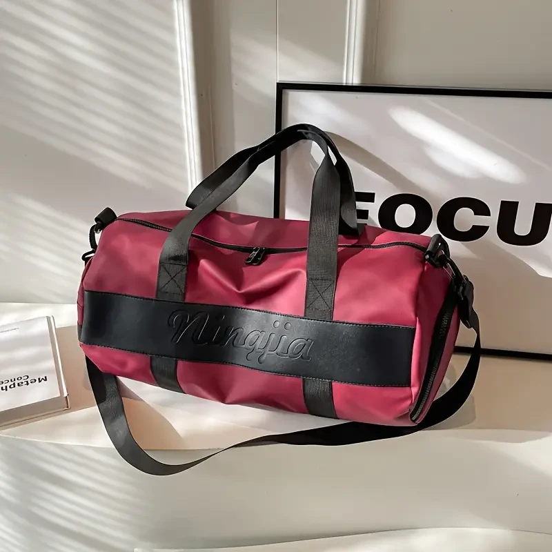 Bolsa de deporte para gimnasio, equipaje de viaje de gran capacidad con compartimento para zapatos, bolsa de viaje duradera, bolsa de yoga para fitness.