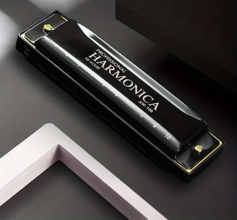 Armónica de blues profesional de 10 agujeros en clave de C con estuche rígido. Ideal para principiantes, estudiantes, adultos y profesionales. Regalo para el Eid al-Adha Mubarak.